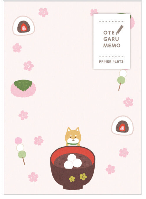 Papier Platz Memo Pad - Shiba Inu & Japanese Sweet