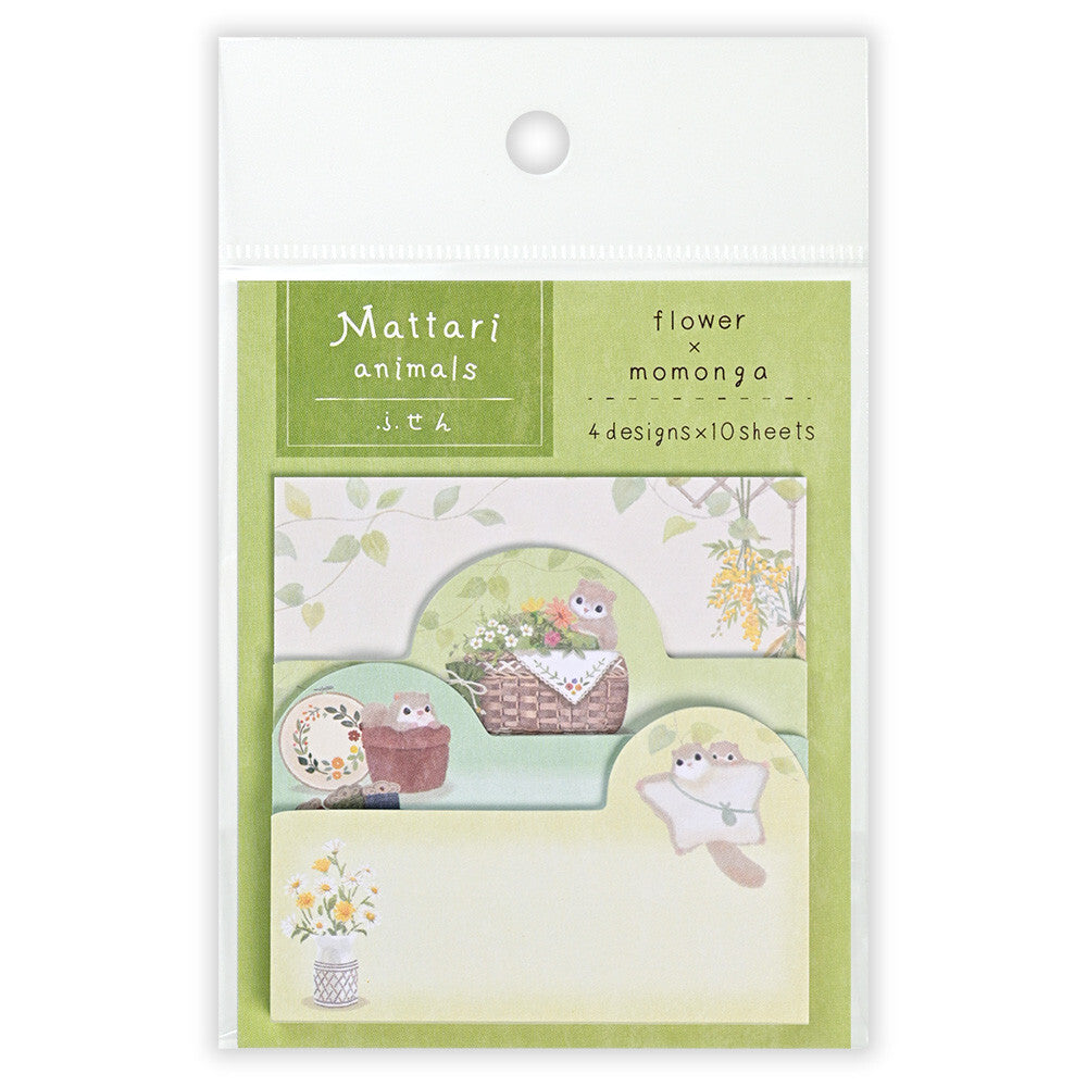 NB Co., Ltd. Sticky Notes: Mattari Animals flower x momonga