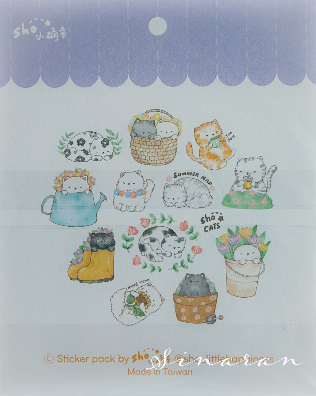 shō Little Happiness Washi Sticker Pack - Summer Cats