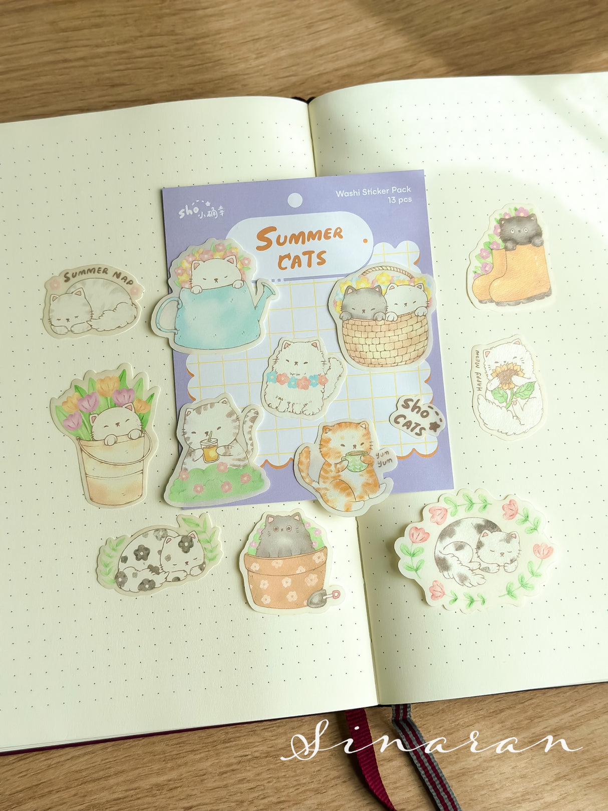 shō Little Happiness Washi Sticker Pack - Summer Cats