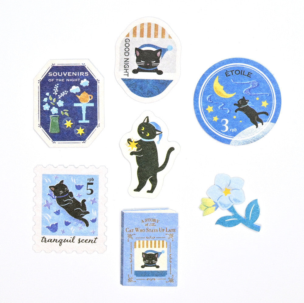 NB Co., Ltd. Stickers - Ressa The Cat Who Stays Up Late