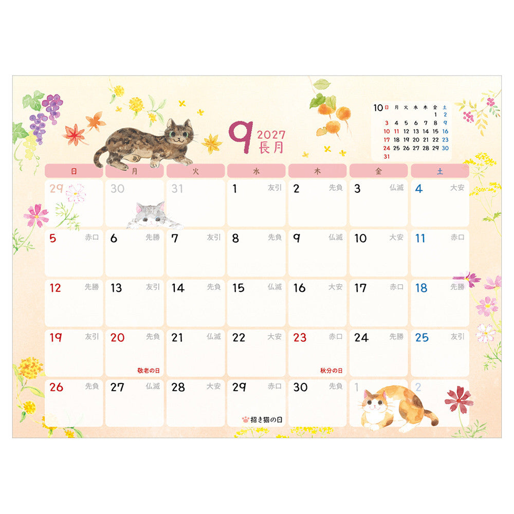 NB Co., Ltd. 2027 Desk Calendar - Cute Cat