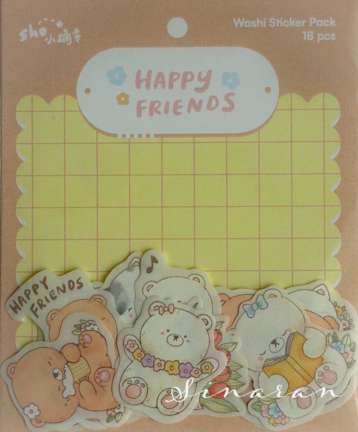 shō Little Happiness Washi Sticker Pack - Happy Friends