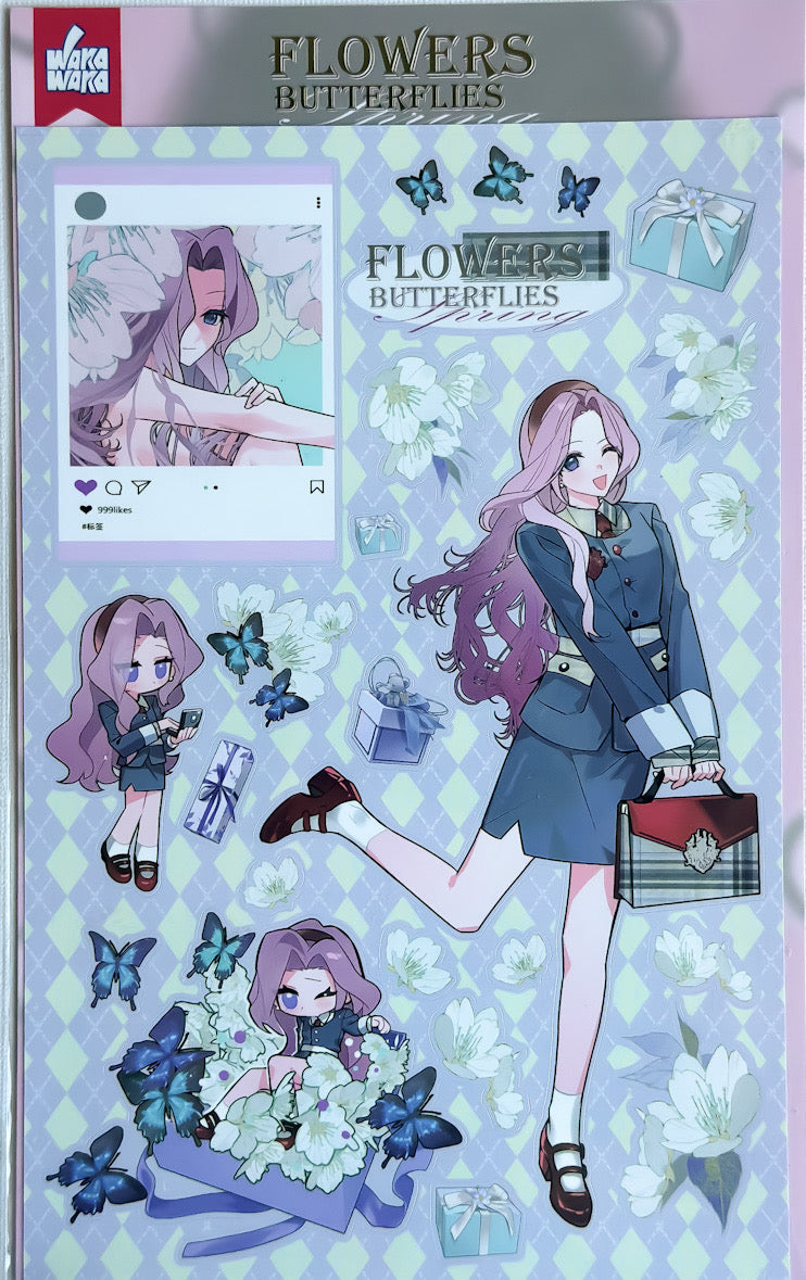 Sticker Sheet - Flowers Butterflies
