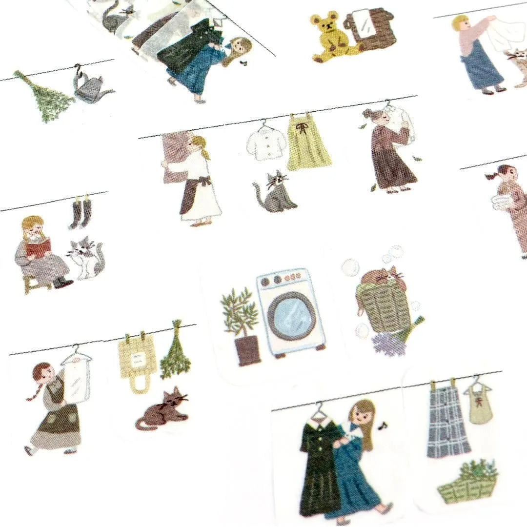 bande Roll Stickers - Doing Laundry Together