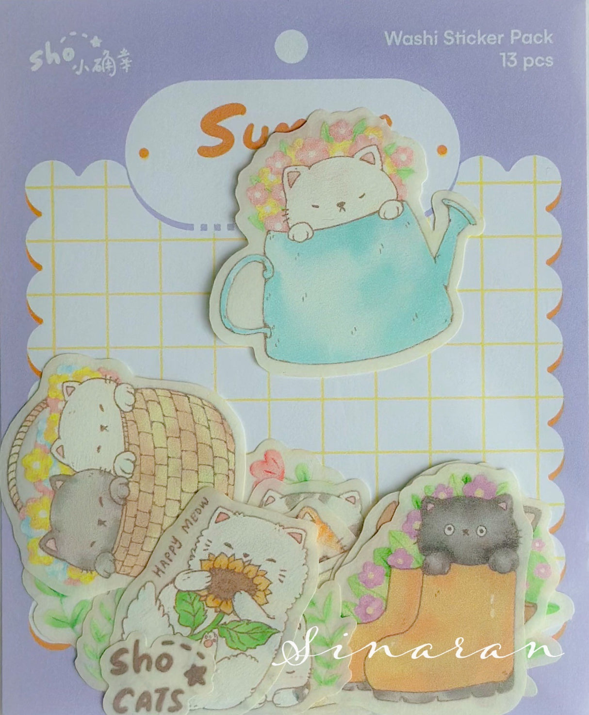 shō Little Happiness Washi Sticker Pack - Summer Cats
