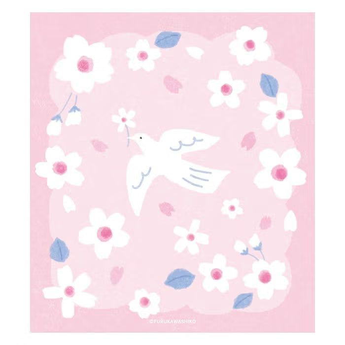 Furukawashiko Memo Pad - White Bird & Sakura