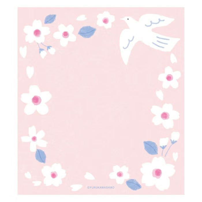 Furukawashiko Memo Pad - White Bird & Sakura