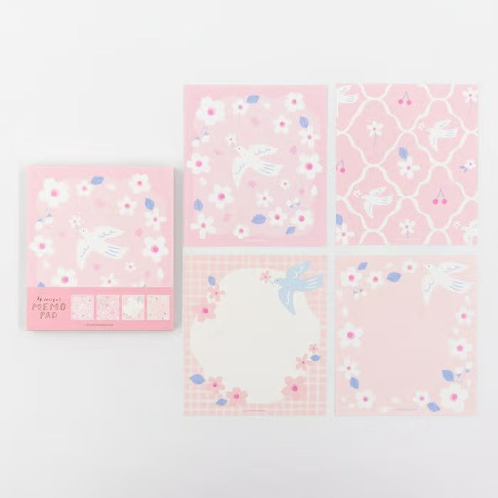 Furukawashiko Memo Pad - White Bird & Sakura