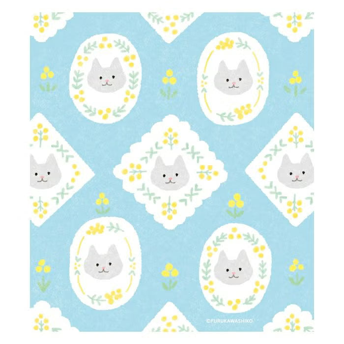 Furukawashiko Memo Pad - Cat & Mimosa