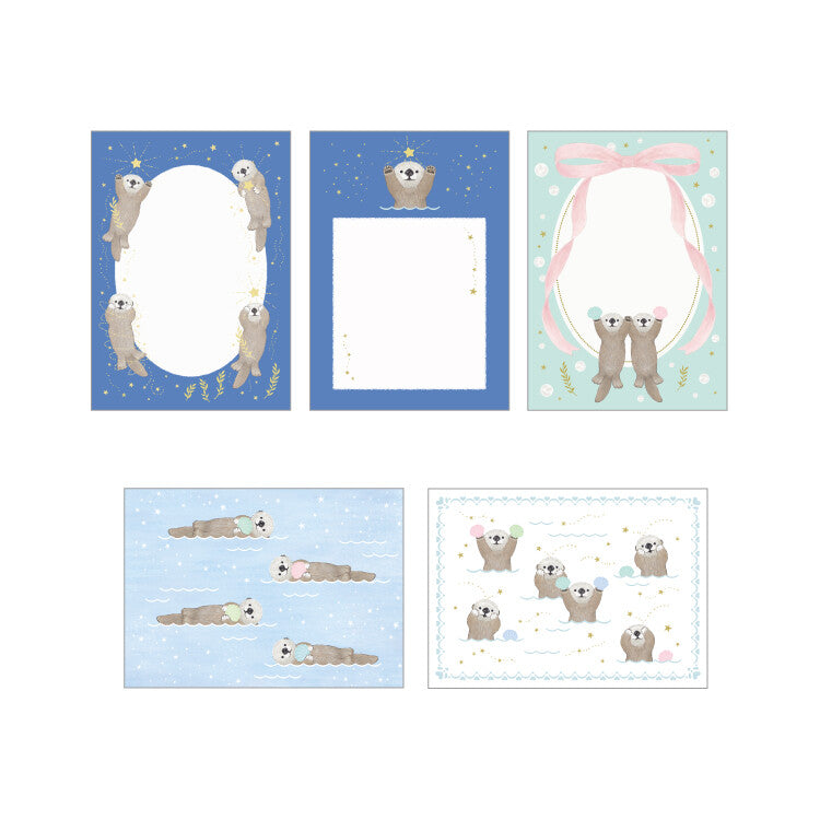 Papier Platz MILINA Love Otegaru Memo Pad (Happy Otters)