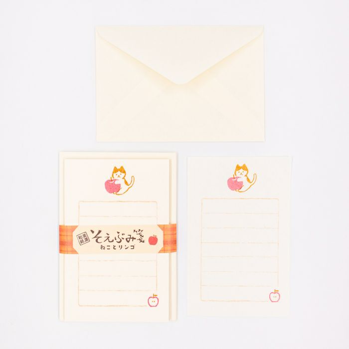 Furukawashiko Mini Letter Set - Cat & Apple