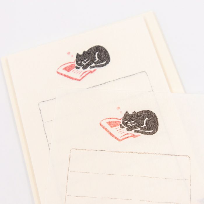 Furukawashiko Mini Letter Set - Cat & Book