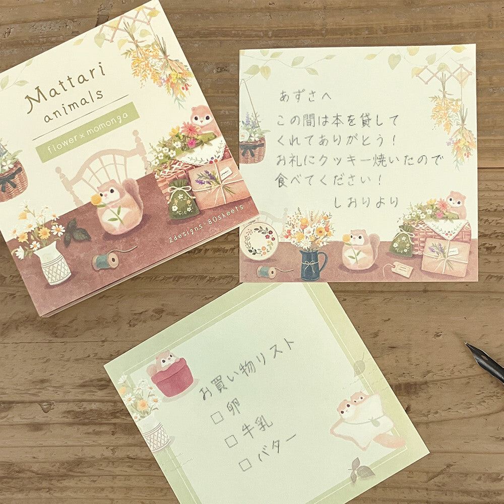 NB Co., Ltd. Memo Pad - flower x momonga