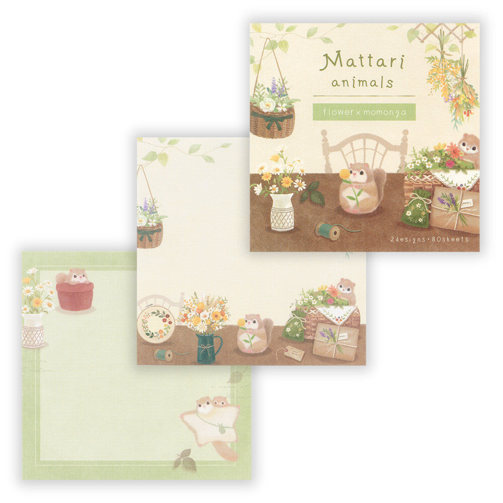 NB Co., Ltd. Memo Pad - flower x momonga