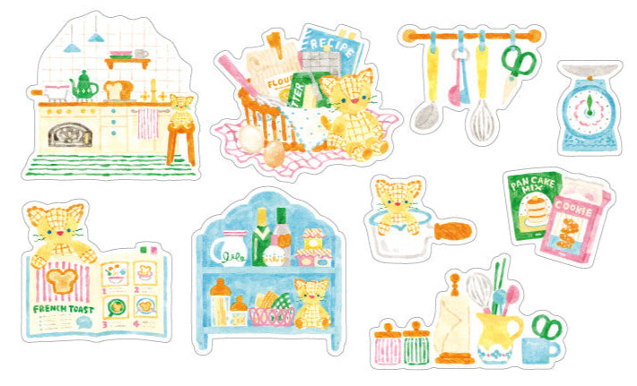 Papier Platz x Nakauchi Waka Flake Seal Stickers (Cat)