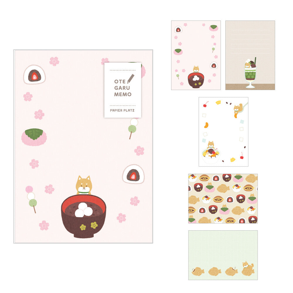 Papier Platz Memo Pad - Shiba Inu & Japanese Sweet
