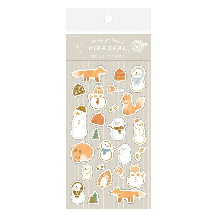 Furukawashiko  Sticker Sheet - Fox & Snowman