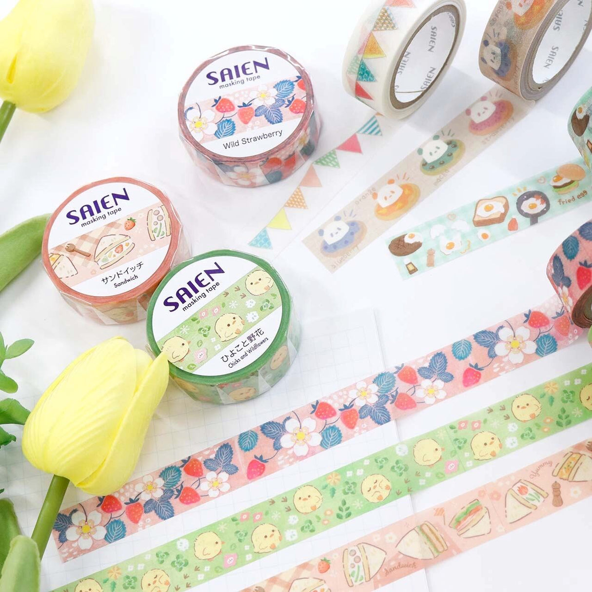 SAIEN Masking Tape - Chicks and Wildflowers