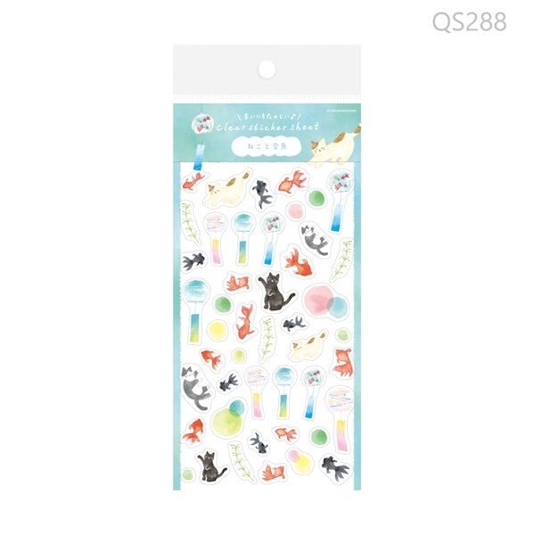 Furukawashiko Sticker Sheet - Cat & Goldfish
