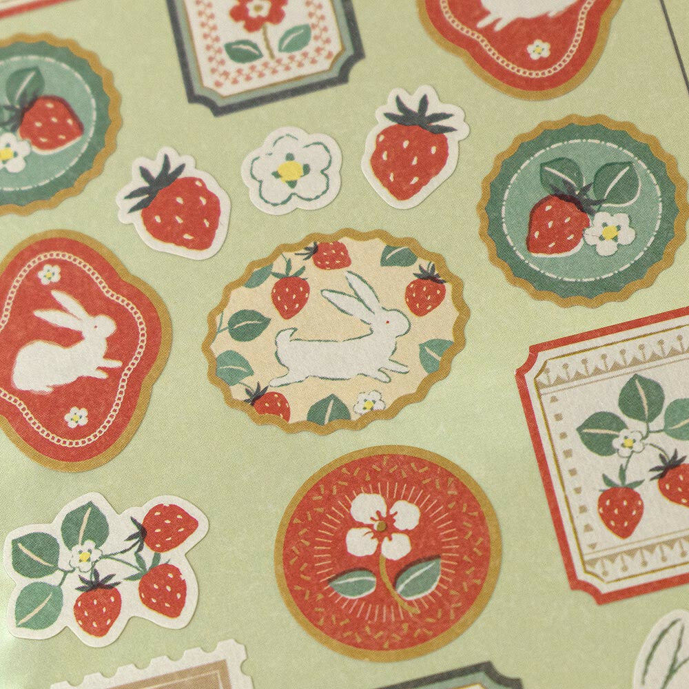 NB Co., Ltd. Wanowa Washi Sticker - Strawberry Rabbit