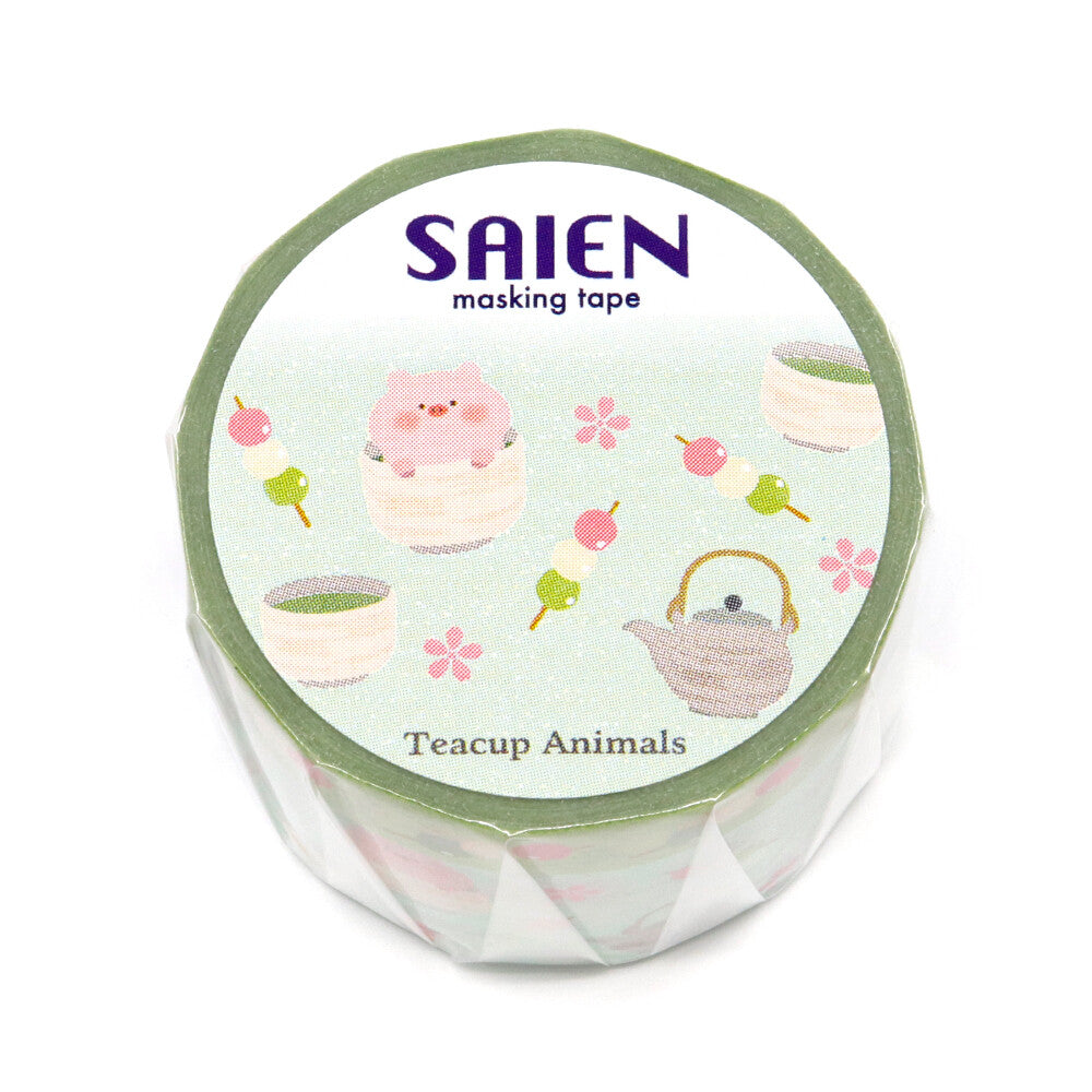 SAIEN Masking Tape (2-roll) - Teacup Animals