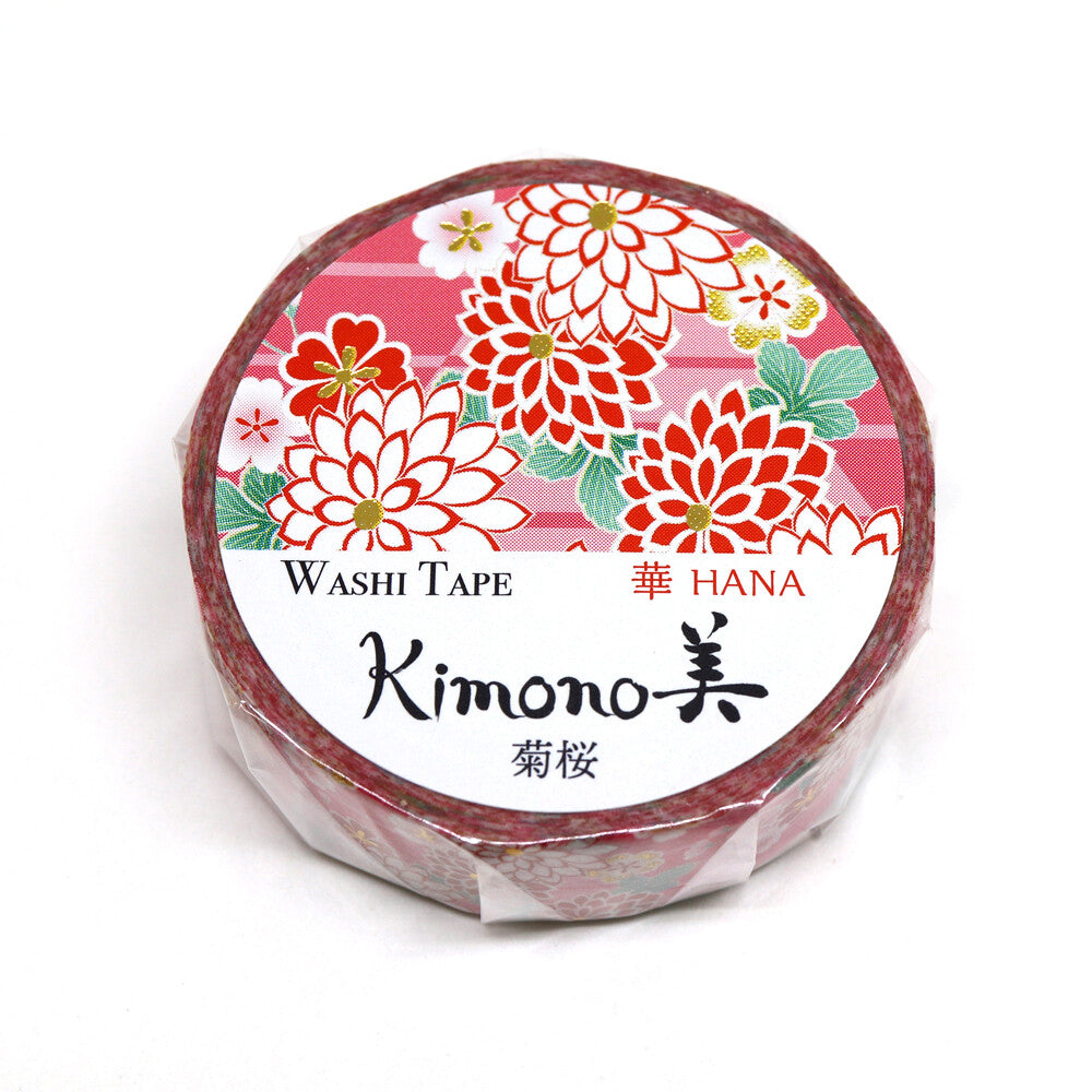 Kimono Washi Tape - Chrysanthemum & Cherry Blossoms