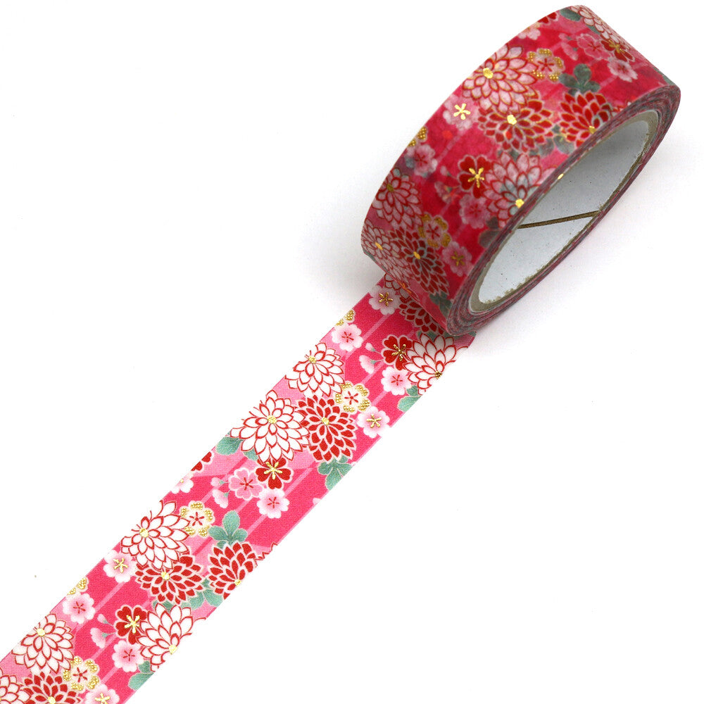 Kimono Washi Tape - Chrysanthemum & Cherry Blossoms