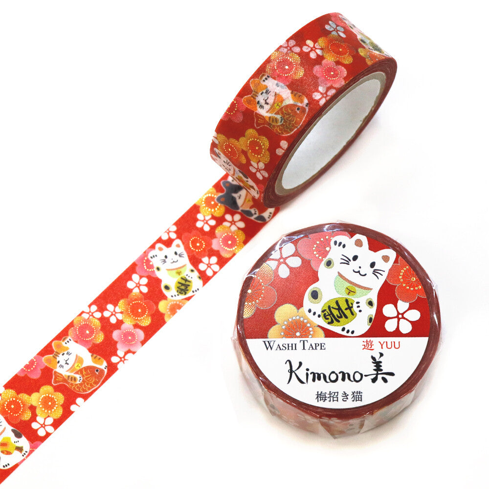 Kimono Washi Tape - Maneki Neko