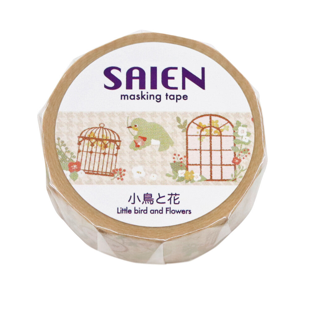 SAIEN Masking Tape - Little Bird and Flowers