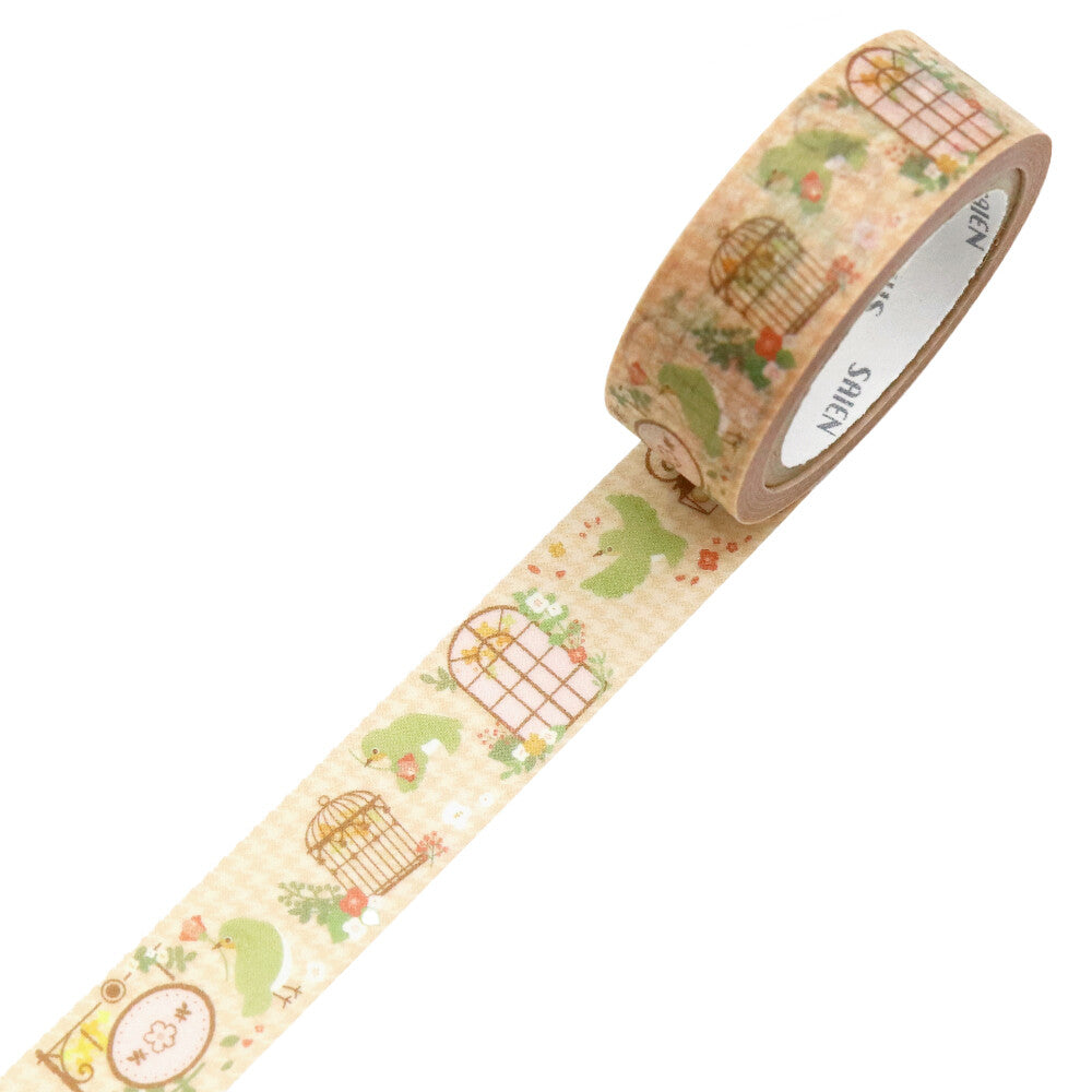 SAIEN Masking Tape - Little Bird and Flowers