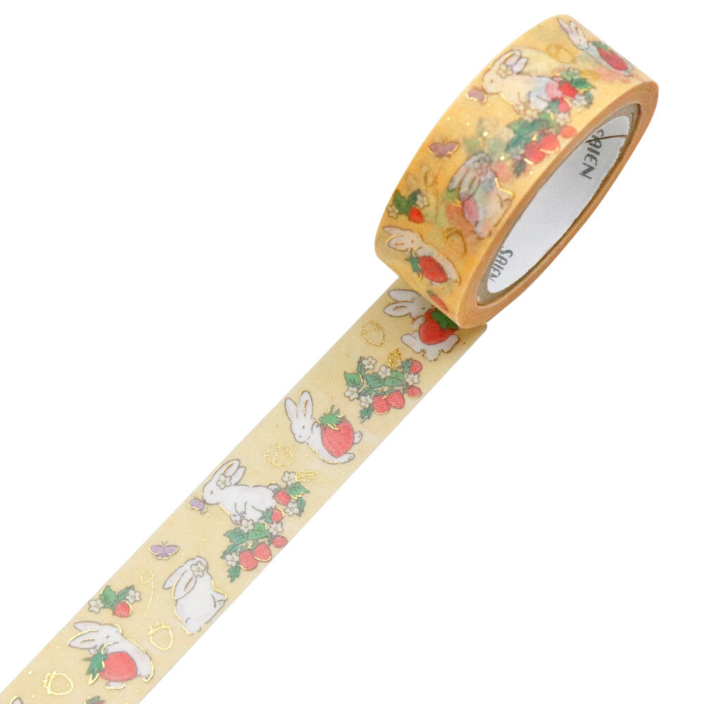 SAIEN Masking Tape - Strawberry and Rabbit
