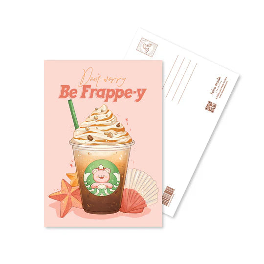 Loka Made Coffeelogy Postcard - Don't Worry Be Frappe-y