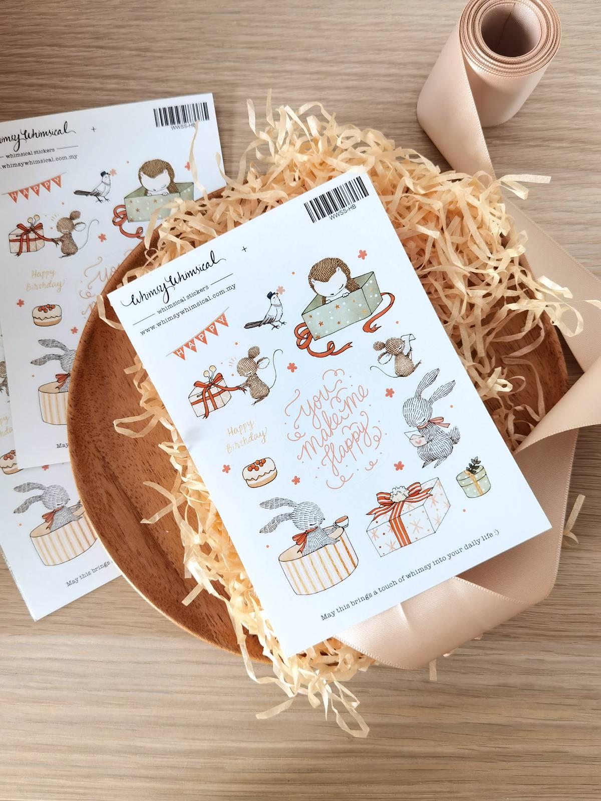 Whimsy Whimsical Studio Sticker Sheet - Happy Birthday