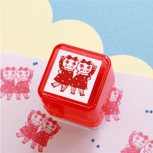 Sanby x Yumi Kitagishi Self Inking Stamp: Cat Duo