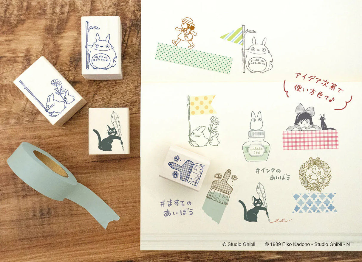 Small Totoro & Ink Bottle Stamp