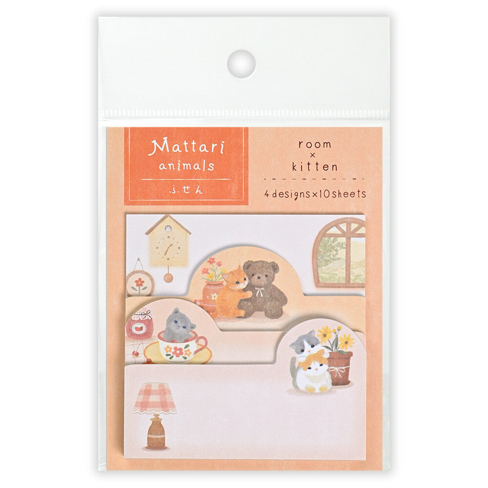 NB Co., Ltd. Sticky Notes: Mattari Animals room x kitten