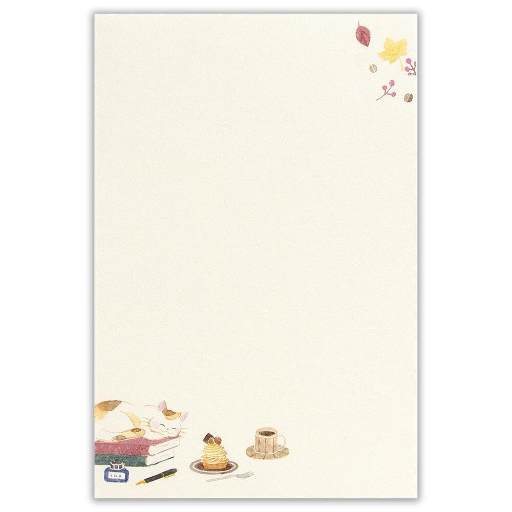 NB Co., Ltd. Washi Writing Paper (A5) - Nekorobi Fun Autumn
