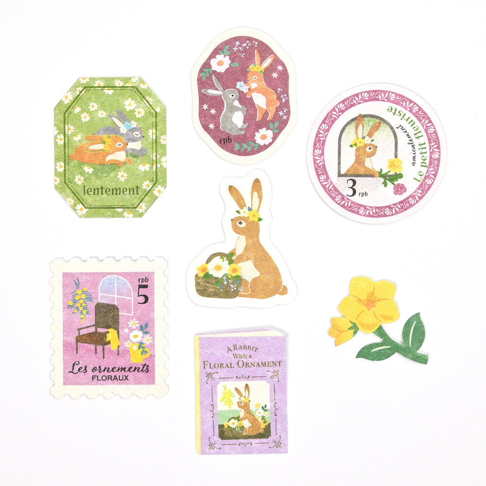 NB Co., Ltd. Stickers - Ressa Rabbit With Floral Ornament