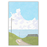 NB Co., Ltd. Postcard - Cat and Cumulonimbus Clouds