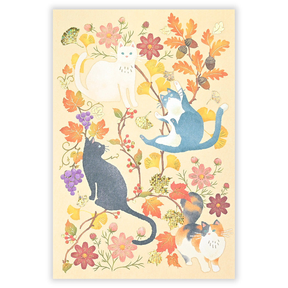 NB Co., Ltd. Postcard - Autumn Cats