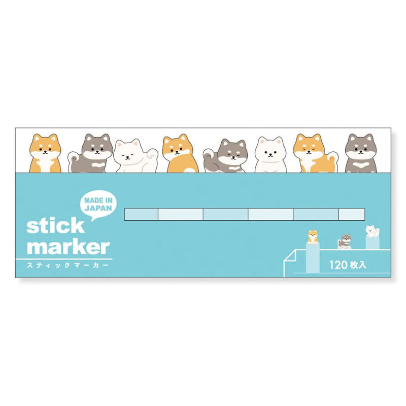 Mind Wave Sticky Notes Stick Markers: Shiba Inu