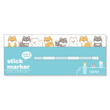 Mind Wave Sticky Notes Stick Markers: Shiba Inu