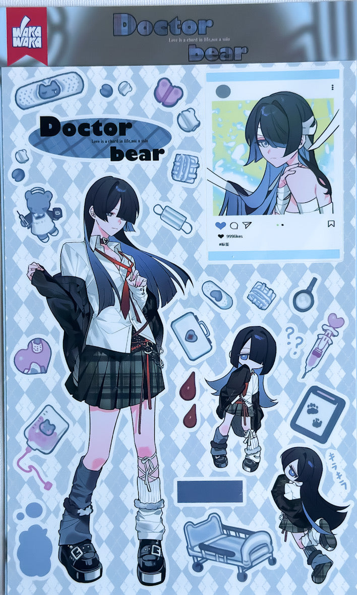Sticker Sheet - Doctor Bear