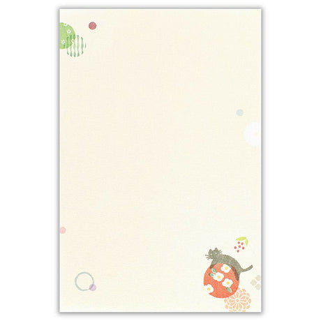 NB Co., Ltd. Washi Writing Paper (A5) - Cat & Temari