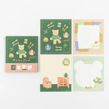 Furukawashiko Memo Pad - Teddy & Knitting