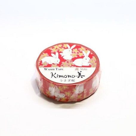 Kimono Washi Tape - Rabbit Cherry