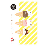 Furukawashiko Retro Printed Postcard - Ice-cream & Cat