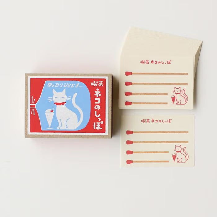 Furukawashiko Matchbox Memo - Cafe White Cat