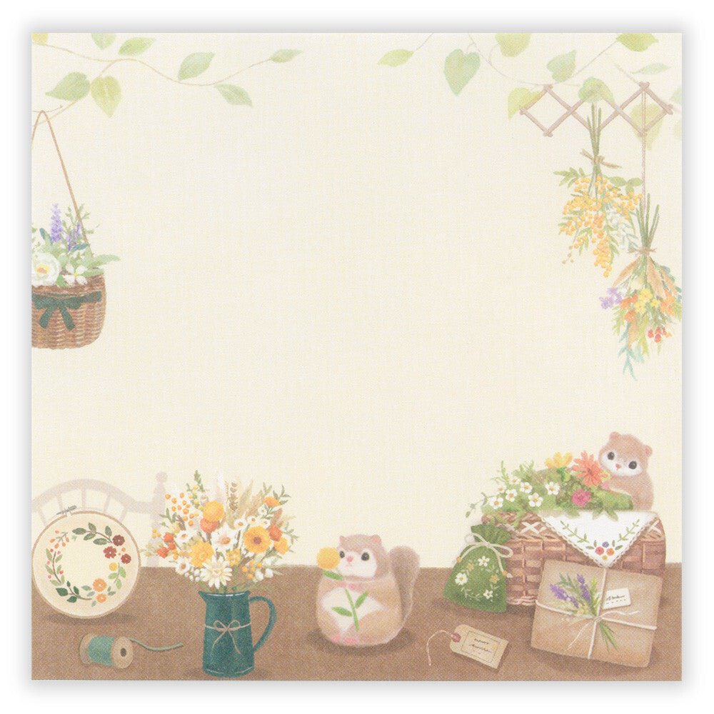 NB Co., Ltd. Memo Pad - flower x momonga